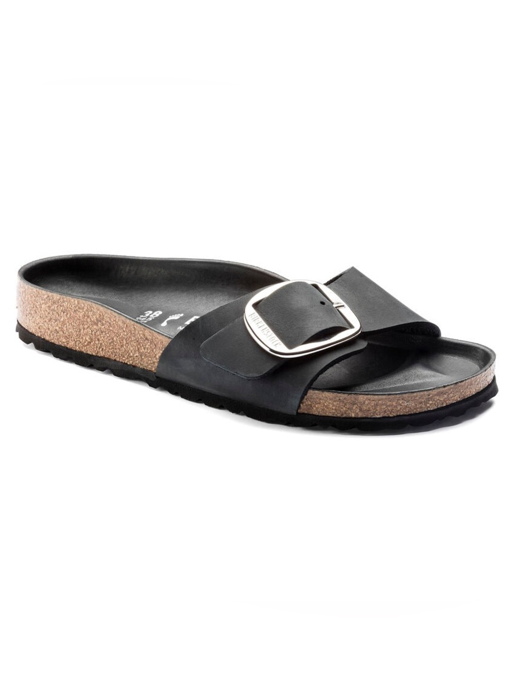 BIRKENSTOCK - Madrid Big Buckle / Black Natural Leather - W8 (Regular width)